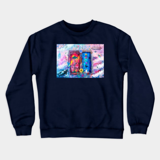 Two Doors Down Crewneck Sweatshirt by Phatpuppy Art